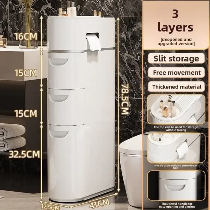Meuble de rangement pour fentes étroites de salle de bain