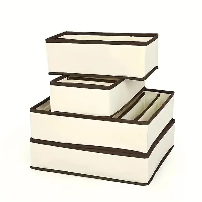 Dox de rangement de sous-vêtements 4 pièces, séparateur de rangement de sous-vêtements chaussettes,