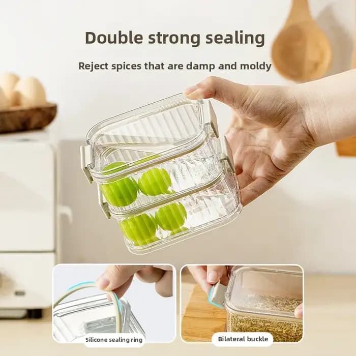 Boîtes de rangement de cuisine transparentes empilables