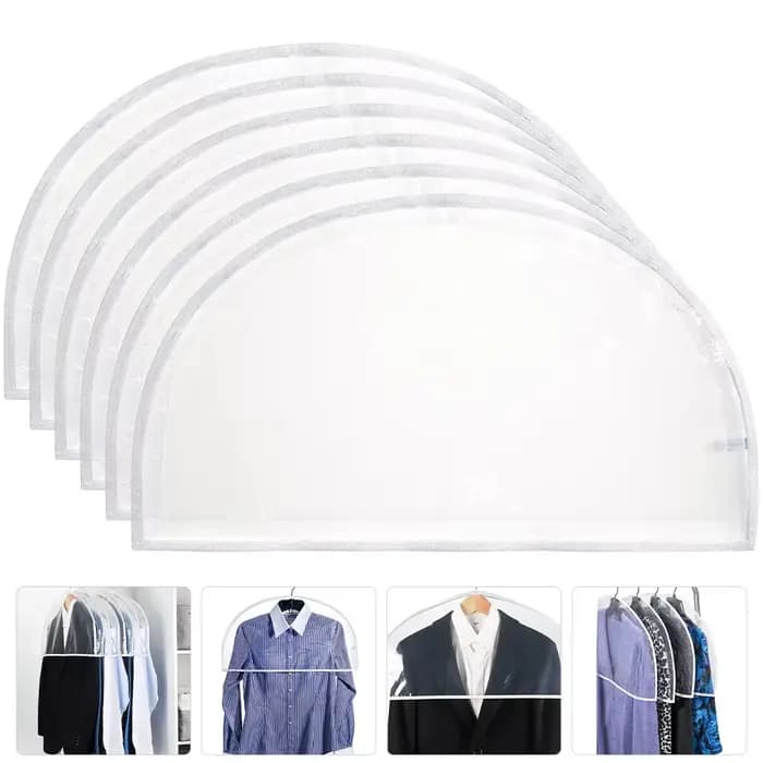 Cintres de voyage en plastique transparent pour vêtements, couverture initiée, sacs à vêtements clai