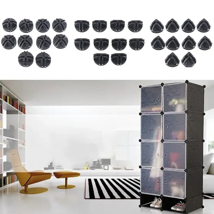 10 pièces fil Cube ABS connecteurs étagères de rangement organisateur modulaire boîte boucle Clip