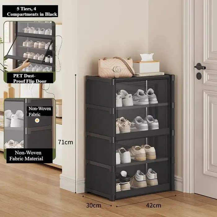 Étagère à chaussures-armoire de rangement à chaussures organisateur de chaussures Vertical pour placard entrée coin chambre-épilable bricolage étagère à chaussures étroite