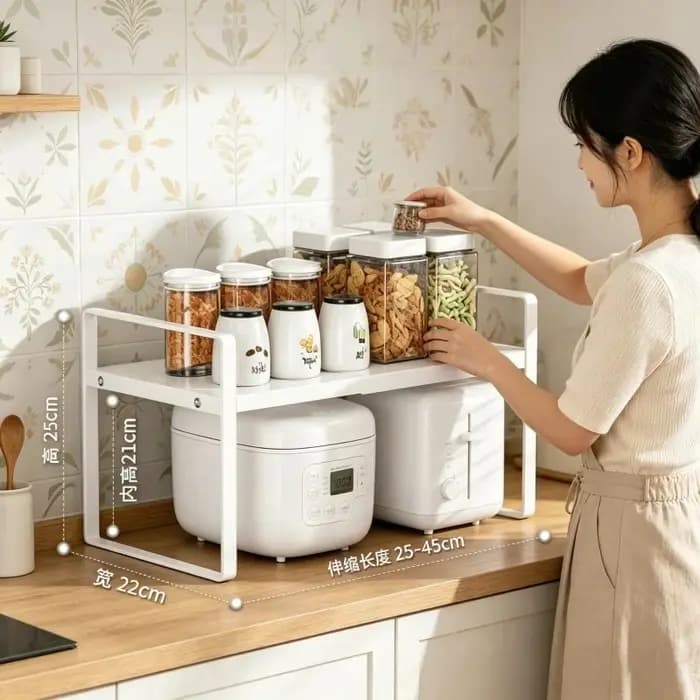Étagère de rangement multi-niveaux extensible pour armoire de cuisine