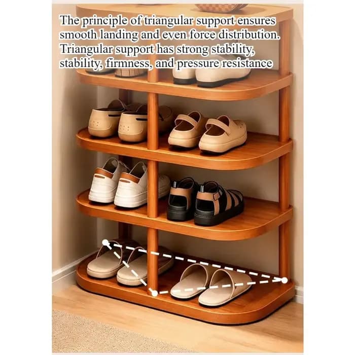 Meuble à chaussures d'entrée multi-niveaux, étroit et compact, idéal pour la location, rangement simple pour chaussures d'intérieur.