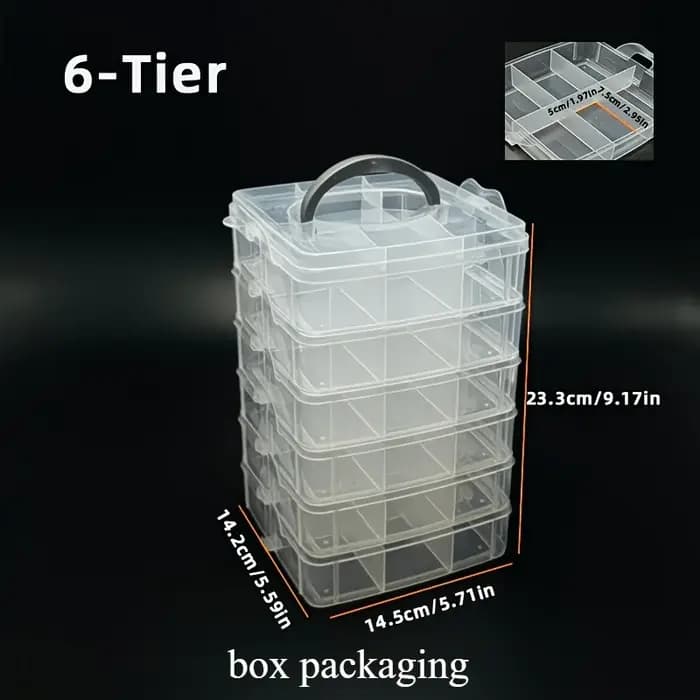 Boîte de rangement transparente avec couvercle et poignée