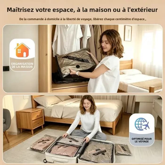 Sacs de rangement sous vide pour valises de voyage