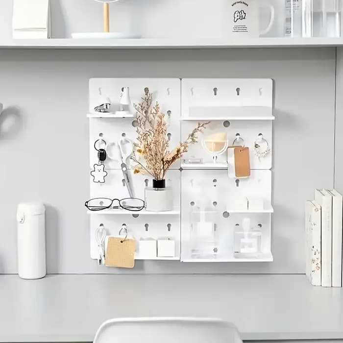 Planches à chevilles pour murs – Rangement de salle artisanale sans poinçonnage avec crochets d'étagère – Organisez