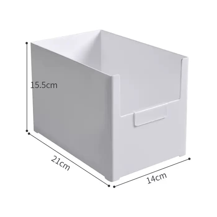 Boîte de rangement en plastique à ouverture frontale