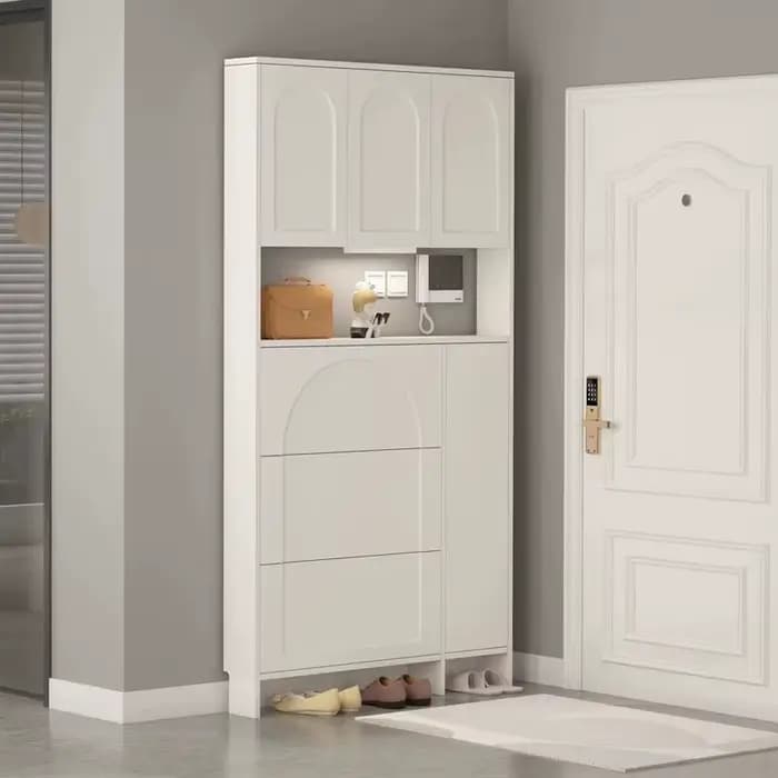 Meuble à chaussures de luxe compact avec couvercles