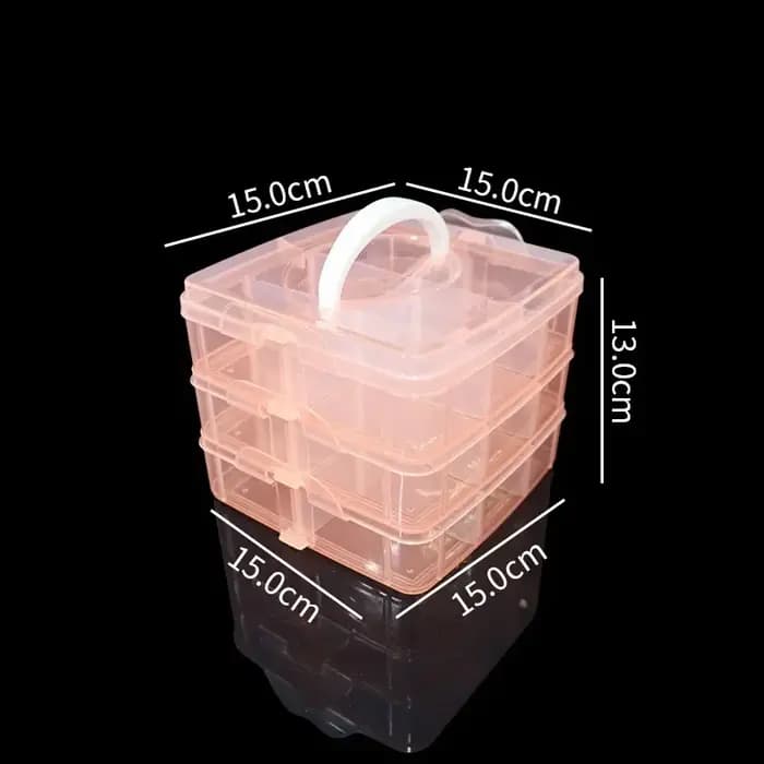 Boîte de rangement à compartiments réglables à 3 niveaux