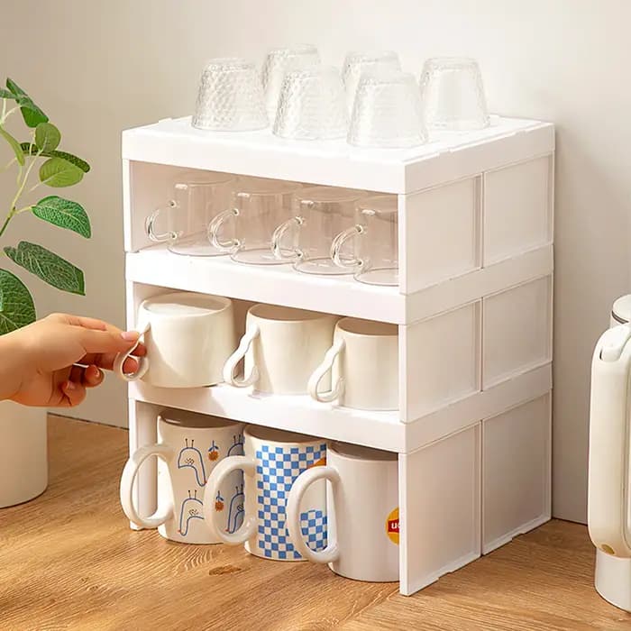 WORTHBUY armoire support de rangement de tasses empilable