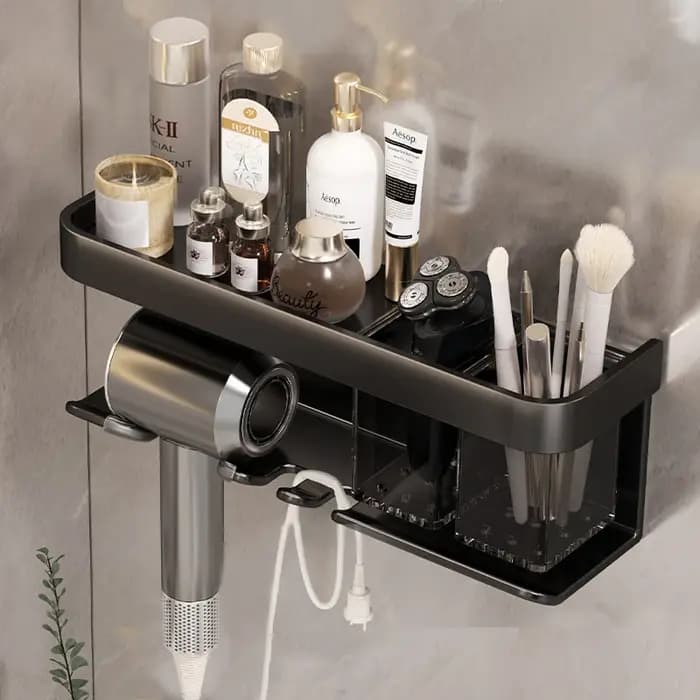 Étagère de salle de bain, organisateur de rangement pour le maquillage, support pour sèche-cheveux e