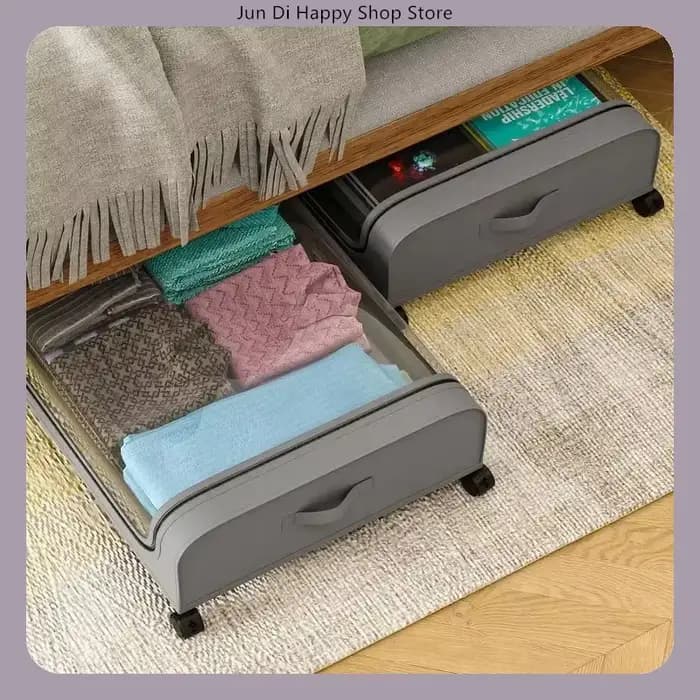  Boîte de rangement pour fond de lit avec roulettes