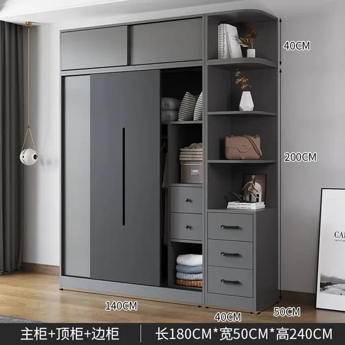 Armoire à vêtements ouverte
