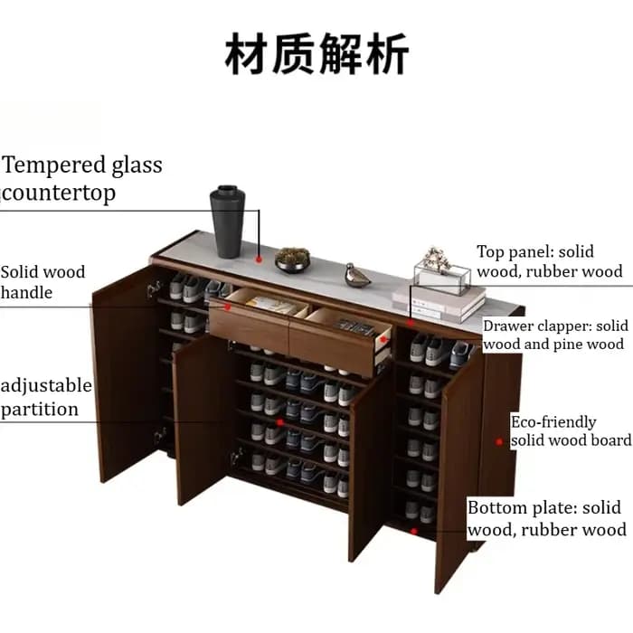 Meuble de rangement étroit en bois pour chaussures de femme