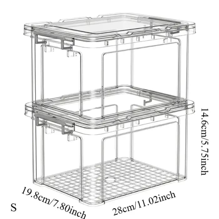 Boîtes de rangement transparentes avec couvercles