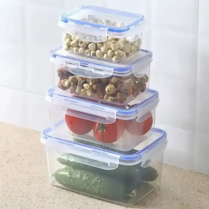 Boîte de rangement pour réfrigérateur rectangulaire scellée avec couvercle