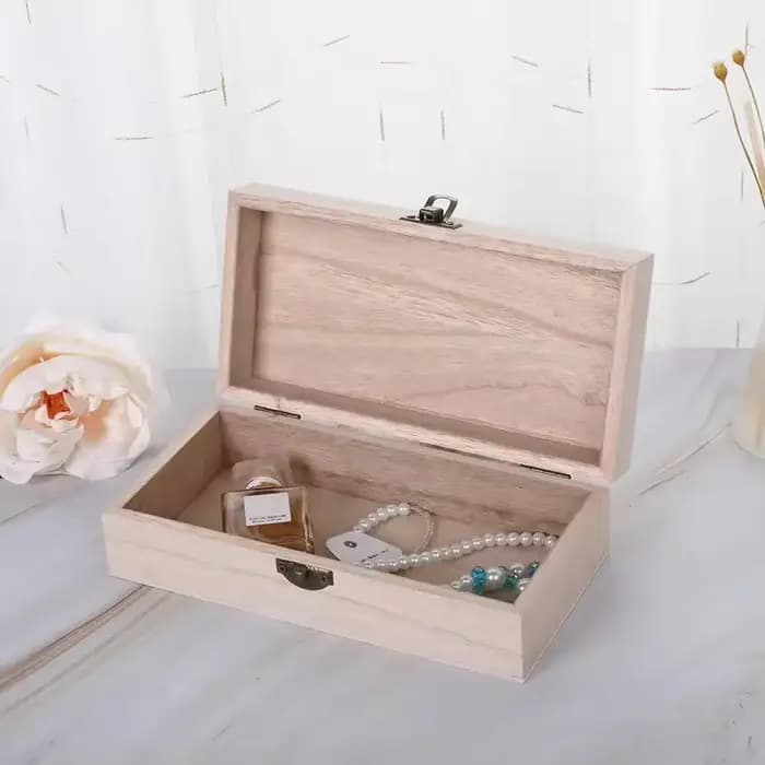 Boîte de rangement rectangulaire rétro en bois