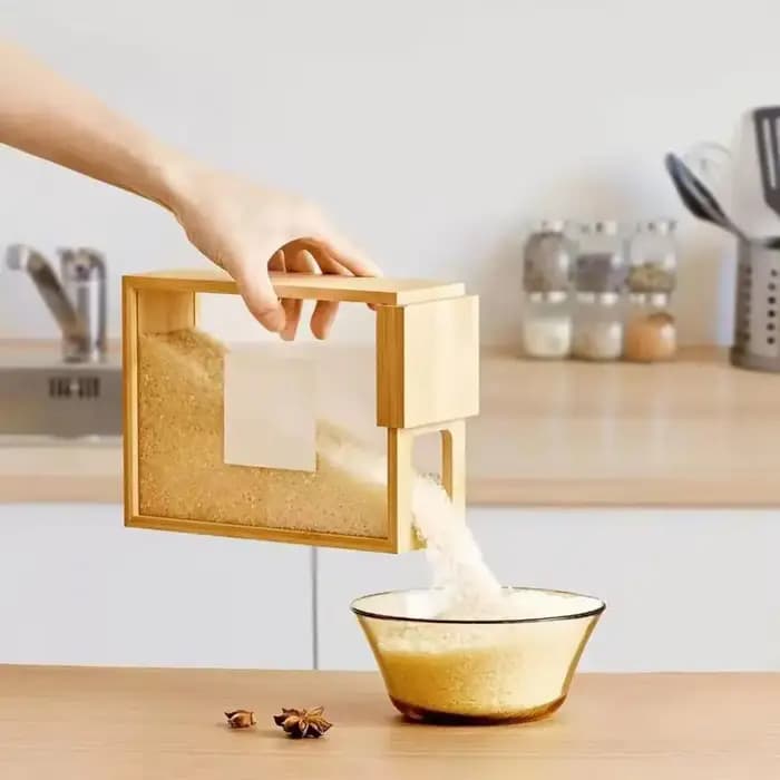 Boîte de rangement en bois avec fenêtre transparente