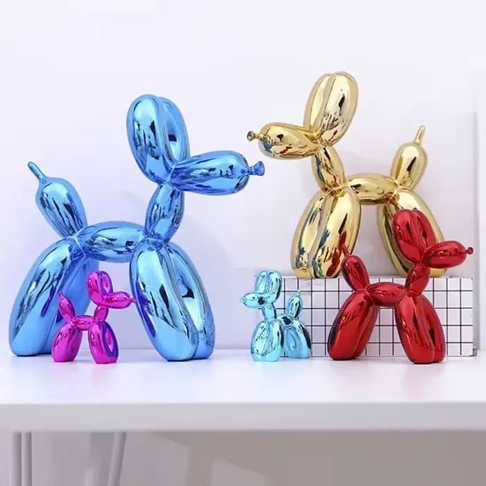Sculpture de chien en ballon en résine