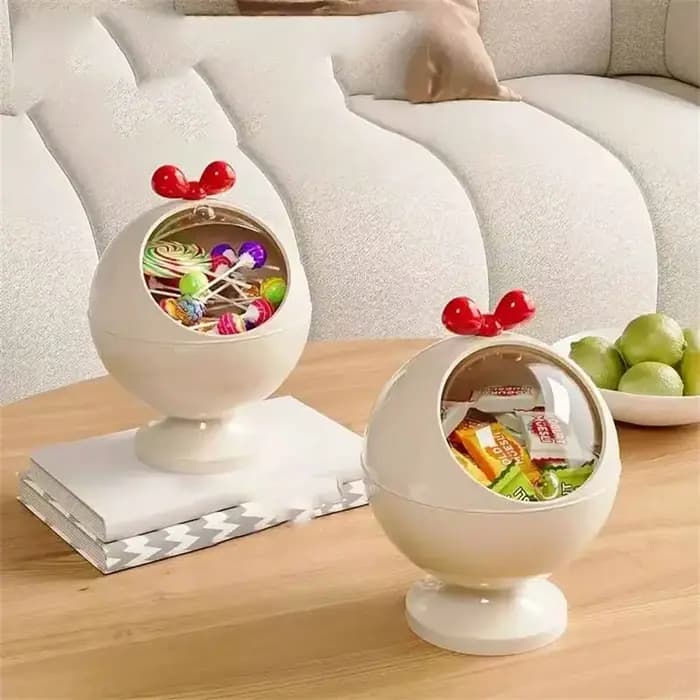 Organisateur de bureau rond créatif - Boîte de rangement multifonctionnelle pour cosmétiques/en-cas/fournitures