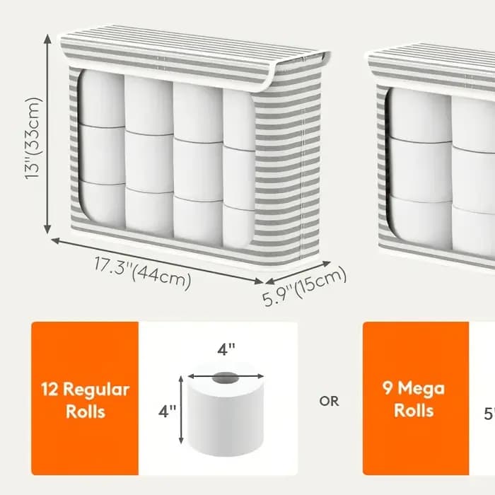 Support de rangement pour papier toilette pour 9 à 12 rouleaux