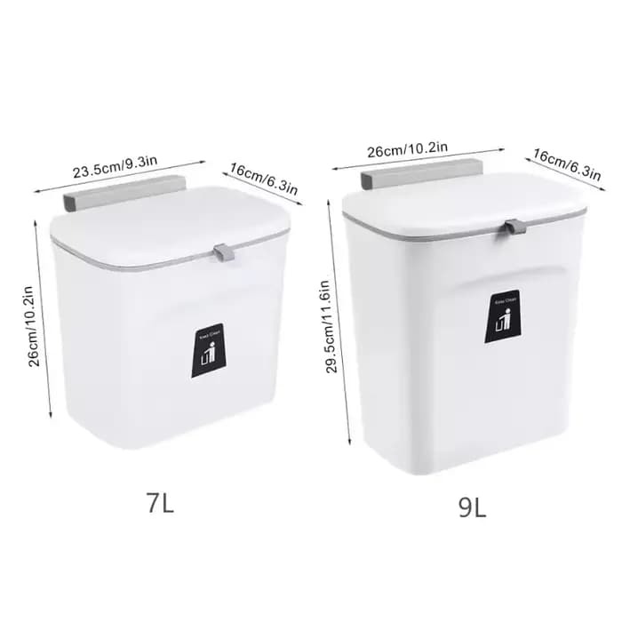 Poubelle suspendue avec couvercle, grande capacité, cuisine, recyclage, panier poubelle, porte d'arm
