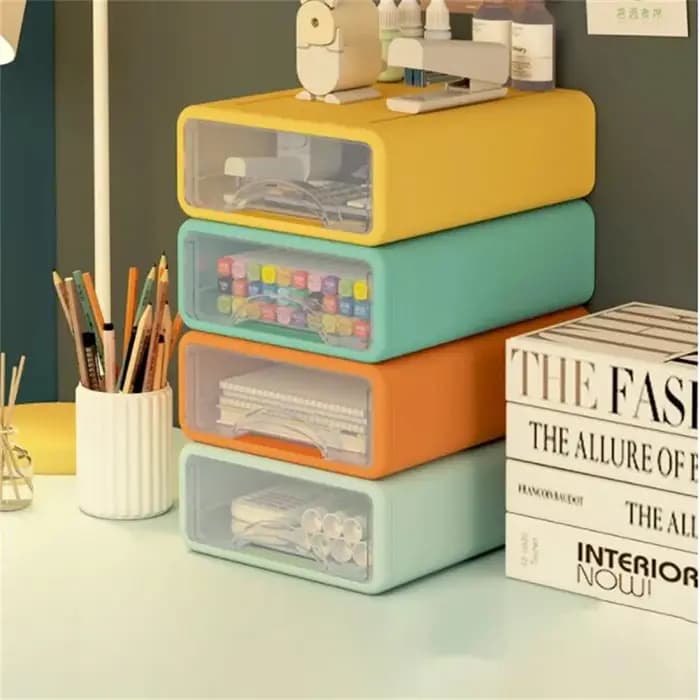 Type de tiroir conteneur de rangement en plastique empilable bureau placard organisateur boîte cosmétiques