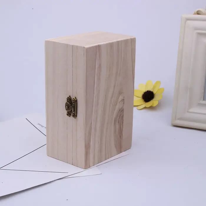 Boîte de rangement en bois pour bijoux à clapet