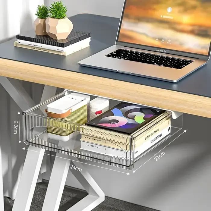 Nouvelle boîte de rangement dissimulée avec trous perforés sous le bureau