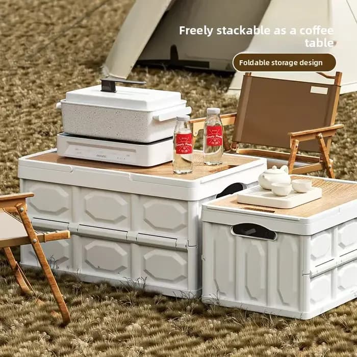 Boîte de rangement de camping d'extérieur avec couvercle
