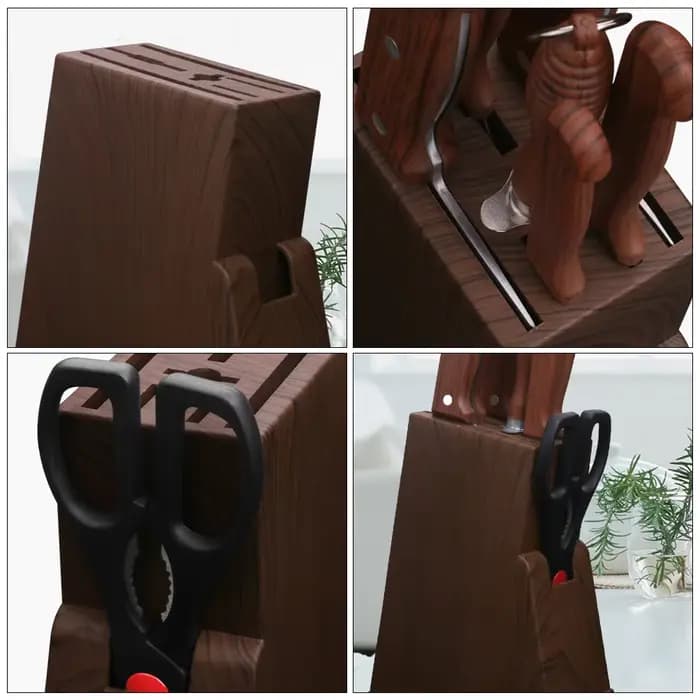 Porte-couteau opaque, dessus de seau Rangement des couverts en plastique Outil de coupe de cuisine T1