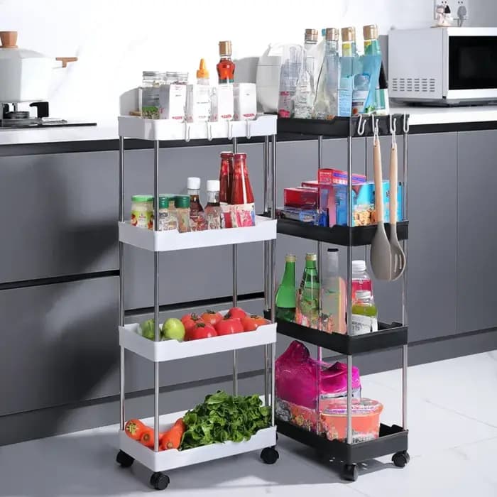 Poussette chariot étagère sol multicouche salle de bain