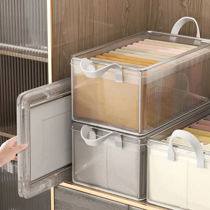 Boîte de rangement transparente grande capacité pour vêtements