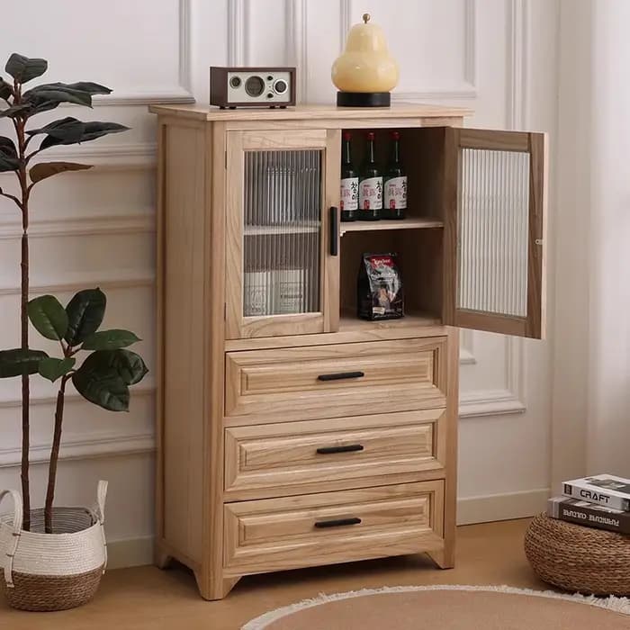 Tiroirs en bois armoires de salon classique luxe nordique avec portes