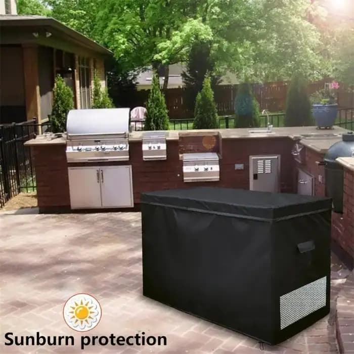 Housse imperméable anti-poussière pour congélateur coffre 14 à 16 pieds cubes avec ventilation à double fermeture éclair