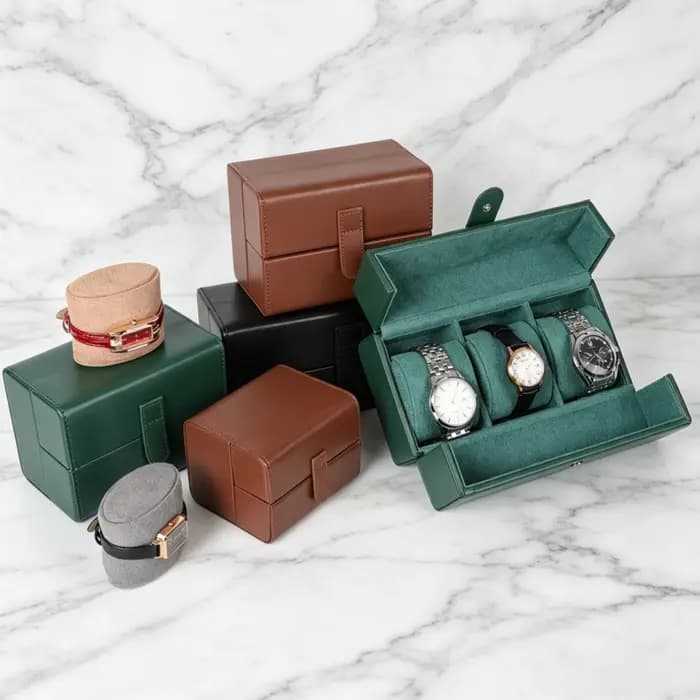 Boîte de rangement de montres de luxe pour hommes et femmes, 1/2/3 emplacements, double ouverture, présentoir carré, emballage cadeau, compatible avec les montres automatiques et à quartz
