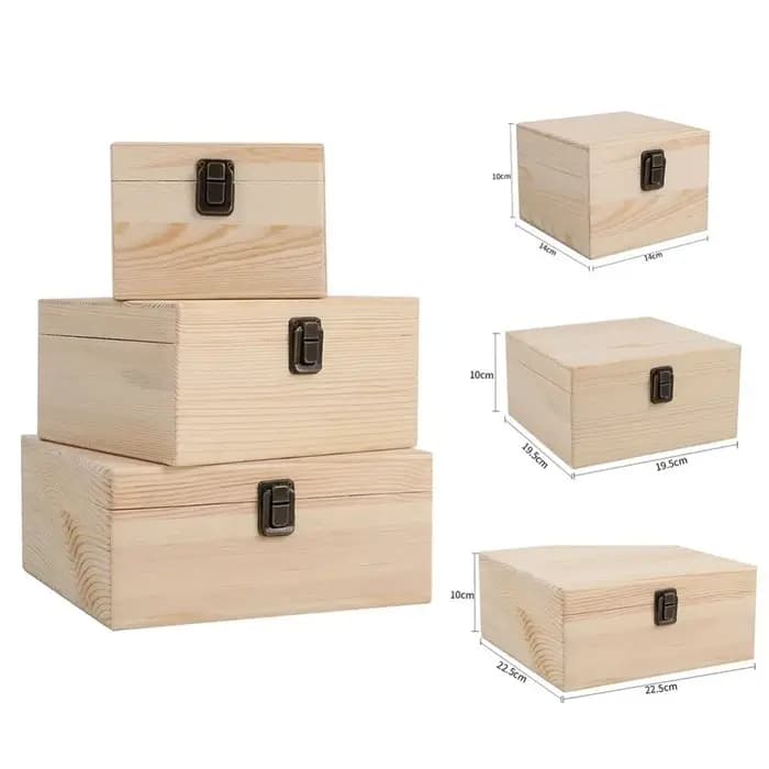 Boîte de rangement rectangulaire créative en bois
