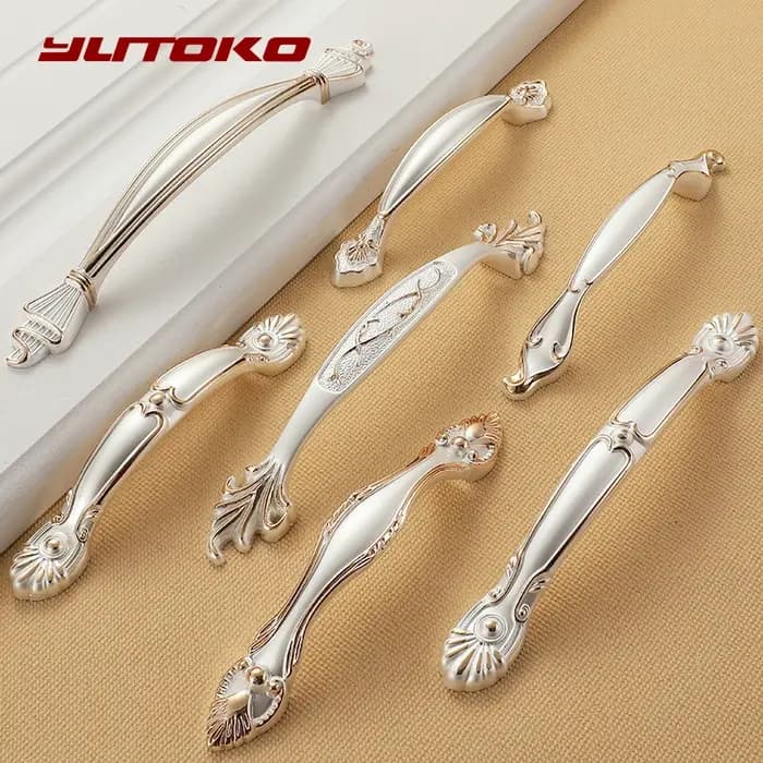 YUTOKO poignées d'armoire Zinc Aolly blanc armoires de cuisine porte tire boutons de tiroir mode européenne poignée