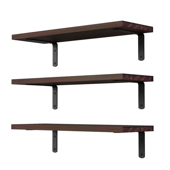 Ensemble d'étagères flottantes rustiques en bois, 3 pièces, décoration de maison, étagères de rangem