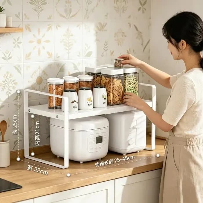 Organisateur de placard de cuisine extensible à plusieurs niveaux
