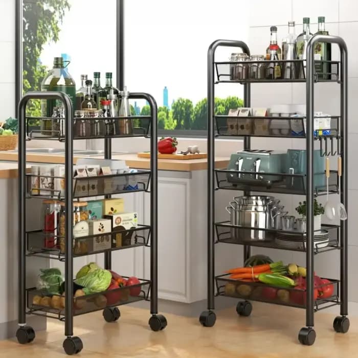 Étagère de rangement multicouche pour la cuisine, chariot de collecte d'invitation, stockage domesti