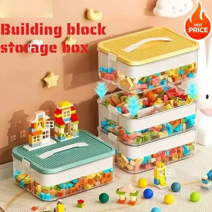Boîte de rangement pour blocs de construction pour enfants