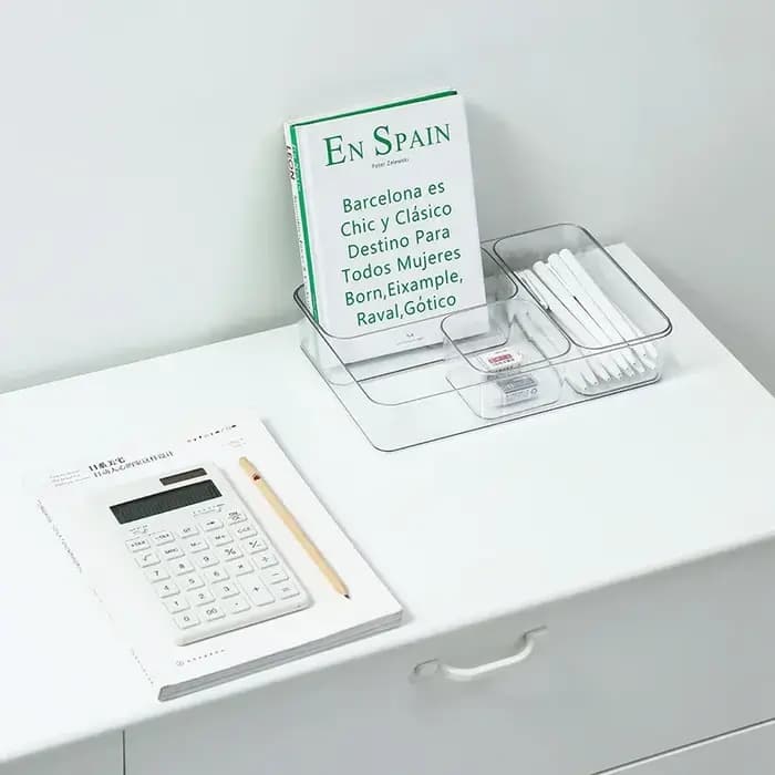 Boîte transparente organisateur de rangement bureau