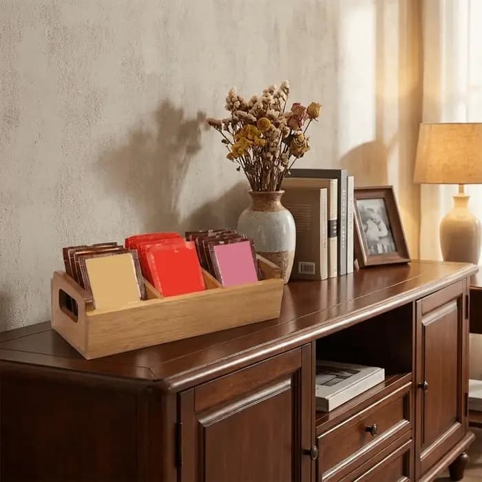Boîte de rangement en bois pour sachets de thé