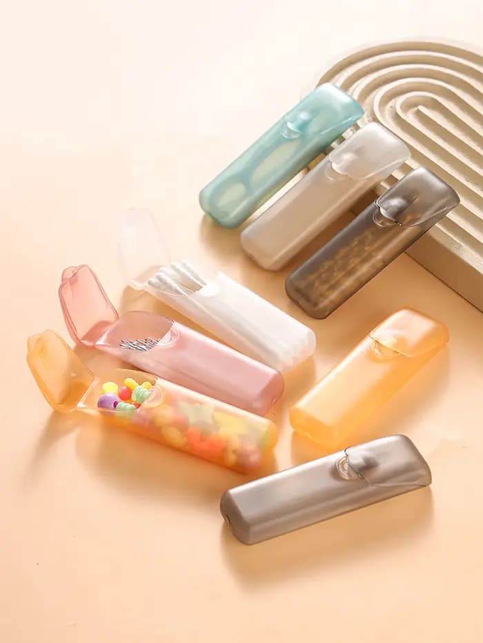 Boîte de rangement portable mini (4 pièces/1 pièce) (couleur aléatoire) en plastique PP