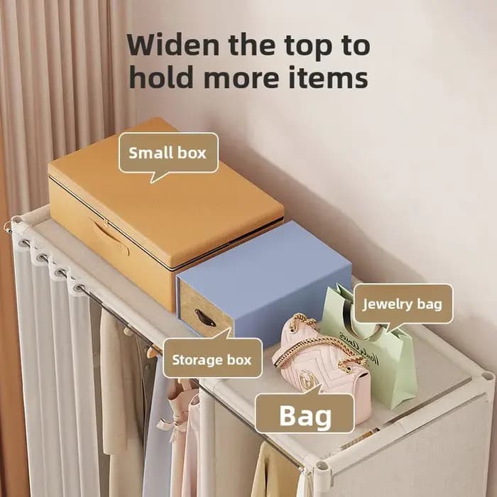 Armoire de chambre à coucher facile à installer, en tissu multicouche, grande capacité de rangement, avec tiroirs, meuble de rangement