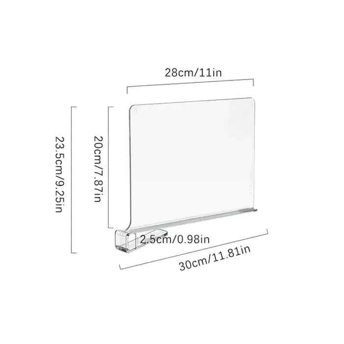 Diviseurs d'étagère en acrylique pour organisateurs de placards avec étagères en bois