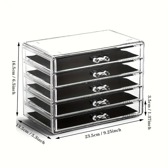 Tiroir acrylique transparent à 3/5 couches, organisateur de bureau pour bureau, porte-crayons, grand