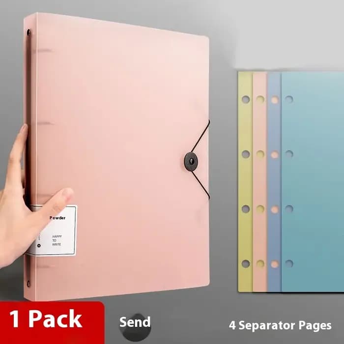 Classeur perforé A4 sans 4 trous, dossier, livre de données, stockage, pince à livre, sac d'insertio